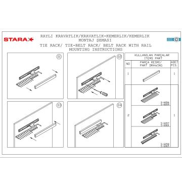 Starax 6057 Raylı Kravatlık Kemerlik Sağ