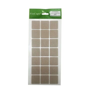 FixCaps Yapışkanlı Keçe Kahve Kare - En Ve Boy 40X40 mm
