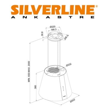 Silverline 4386 50 cm Beyaz Davlumbaz