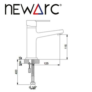 Newarc Domino Yüksek Lavabo Bataryası Altın