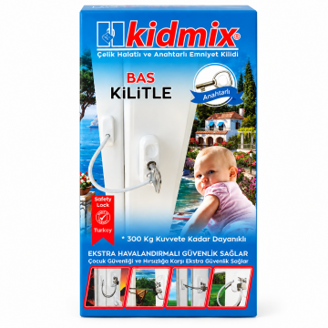 Kidmix Çelik Halatlı Pencere Emniyet Kilidi