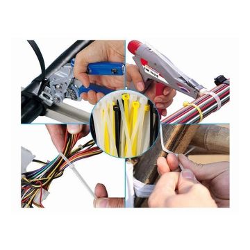 Kablo Bağı Beyaz Plastik Cırt Kelepçe 4,8 mm x 30 cm - 100 Adet