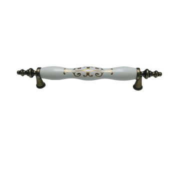 Lider Osmanlı Desen Polimer Mobilya Kulp Antik Sarı - 128 mm
