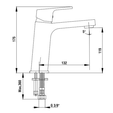 Eca Tiera Bi-Color Lavabo Bataryası Siyah