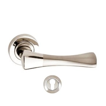 Nobel Pladium Nikel Saten Rozetli Kapı Kolu Dış  Kapısı