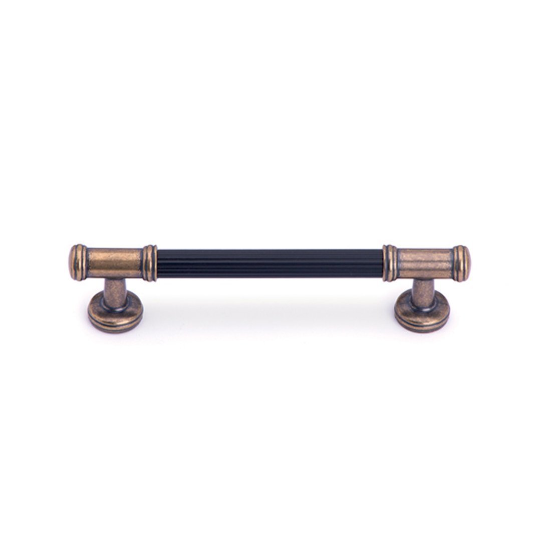 System 4665 Mobilya Kulp Antik Sarı Siyah - 128 mm