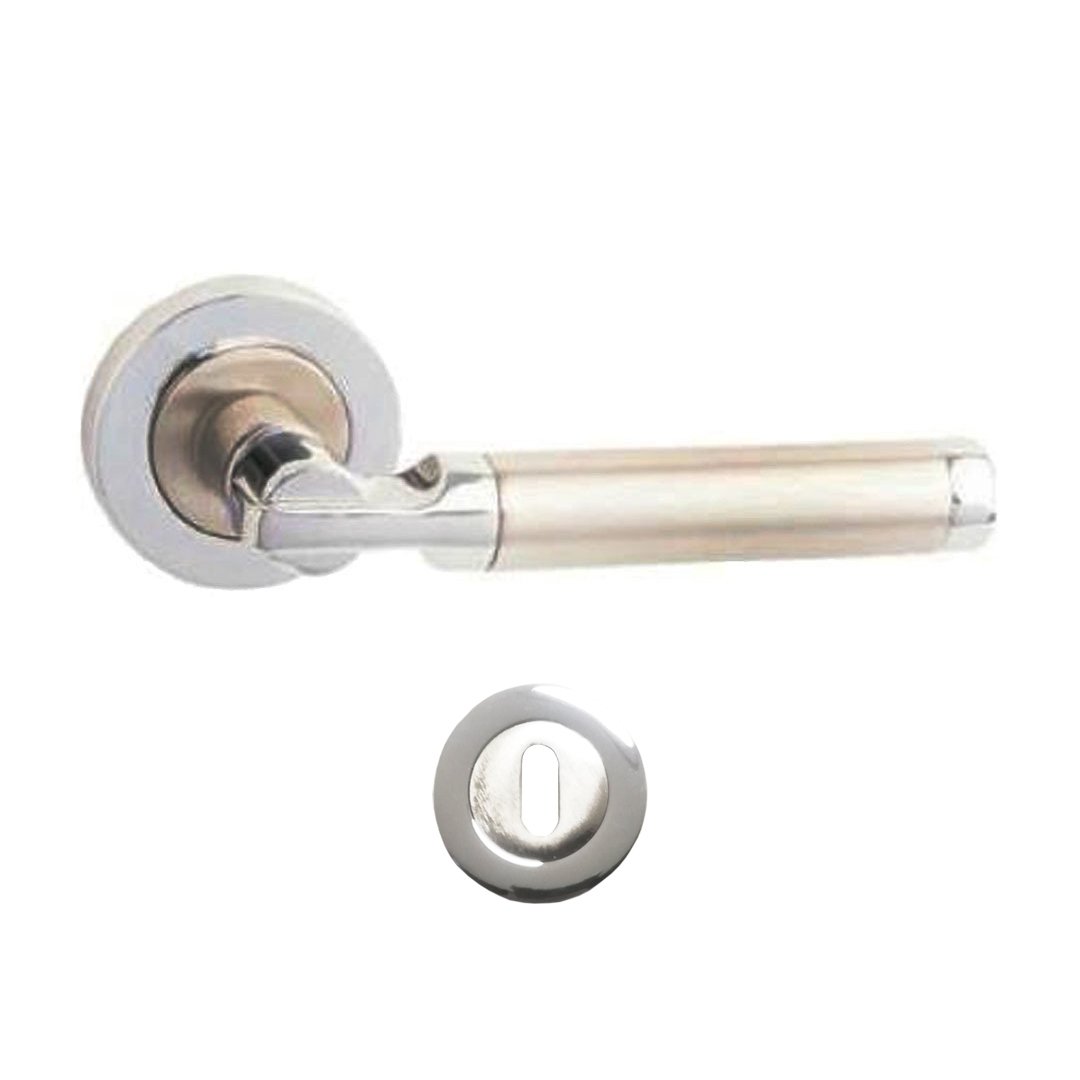 Nobel Çankaya Krom İnox Rozetli Kapı Kolu Oda Kapısı