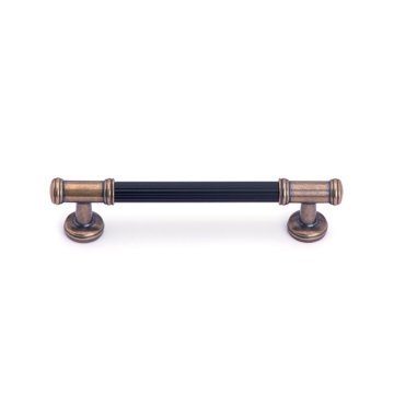 System 4665 Mobilya Kulp Parlak Nikel Siyah - 128 mm
