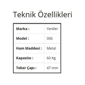 Yeniler 006 Sürgü Kapak Mekanizması Yeniler 60 Kg