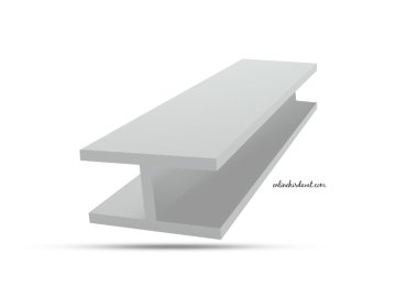 Plastik H Profil Siyah - 8 mm