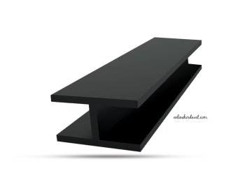 Plastik H Profil Siyah - 18 mm