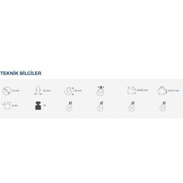 Hts Tablalı Beyaz Mobilya Tekeri