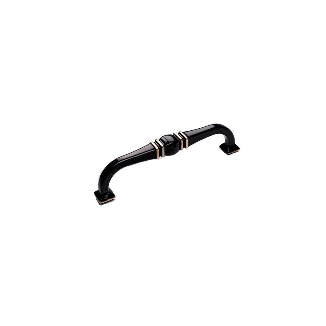 Ventus 1039 Yaldızlı Mobilya Kulp Parlak Siyah - Sarı - 96 mm