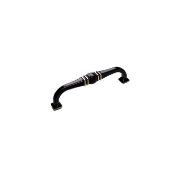 Ventus 1039 Yaldızlı Mobilya Kulp Parlak Siyah - Sarı - 96 mm