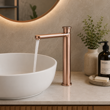 Savre Sekko Rose Gold Uzun Lavabo Bataryası