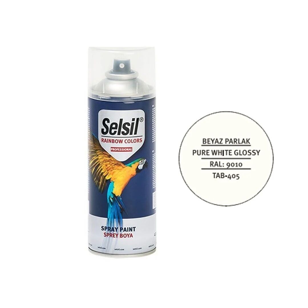 Selsil Rainbow 400 ml Sprey Boya Parlak Beyaz