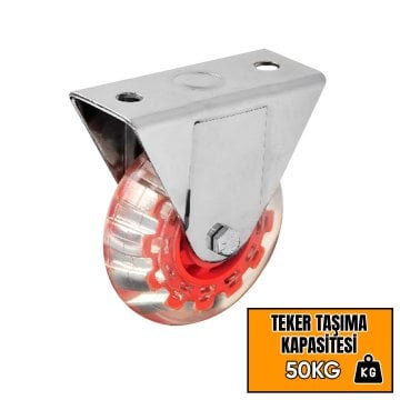 Hts Şeffaf Makaralı Sabit Mobilya Tekeri 375 - Frensiz