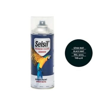 Selsil Rainbow 400 ml Sprey Boya Mat Siyah Gri