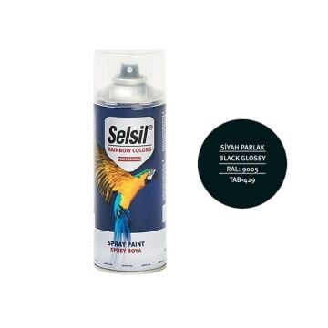 Selsil Rainbow 400 ml Sprey Boya Mat Siyah Gri