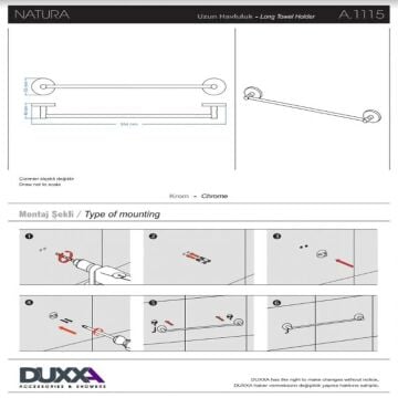 Duxxa Natura Krom Uzun Havlu Askısı 40 cm