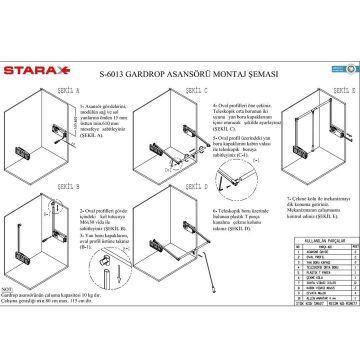 Starax Gardrop Asansörü 6014-W / Beyaz