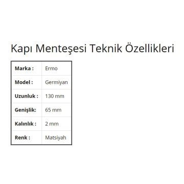 Germiyan Yönsüz Menteşe Matsiyah 6.5cmx13cm