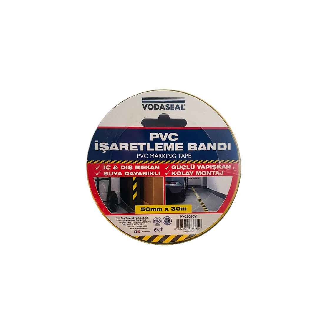 İşaretleme Bandı Yapışkanlı Sarı-Siyah 50mmx30mt