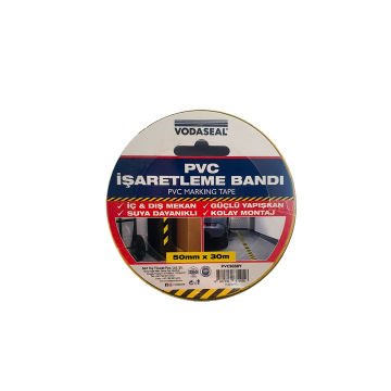 İşaretleme Bandı Yapışkanlı Sarı-Siyah 50mmx30mt