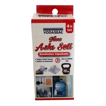 Yapışkanlı Askı Seti 4'lü Şeffaf