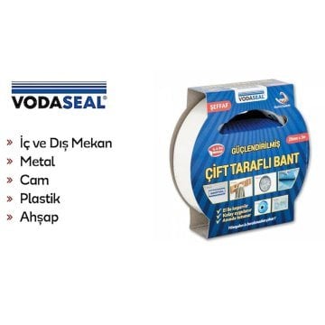 Vodaseal Güçlendirilmiş Şeffaf Çift Taraflı Band 25 mm x 3 m