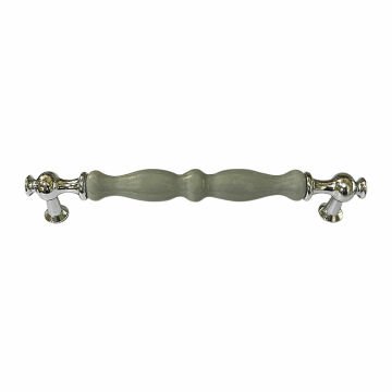 Nur 160 mm Porselen Mobilya Kulp Krom - Beyaz