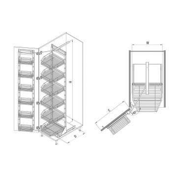 Starax 125 x 140 cm İkiz Kiler 1221 Tel Tabanlı / 45 cm