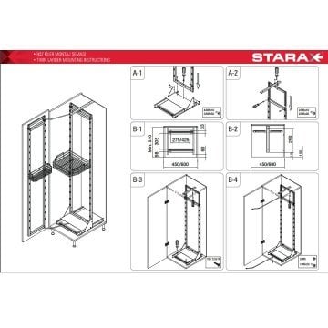 Starax 125 x 140 cm İkiz Kiler 1221 Tel Tabanlı / 45 cm
