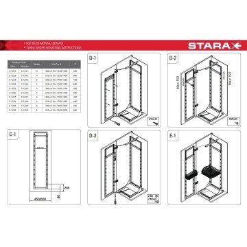 Starax 125 x 140 cm İkiz Kiler 1241 Ahşap Tabanlı / 45 cm