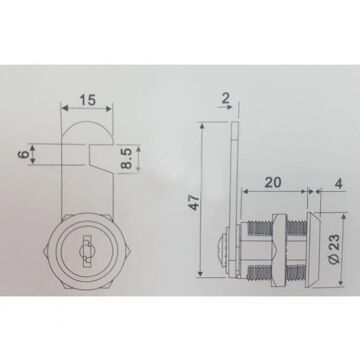 Mandallı Kapı Kilidi 103 20 mm