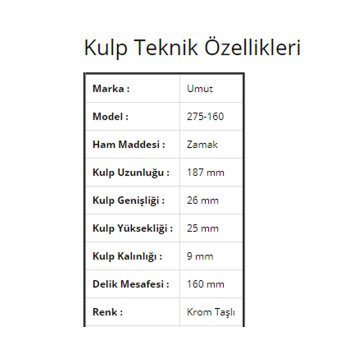 Umut 275 Taşlı Mobilya Kulp