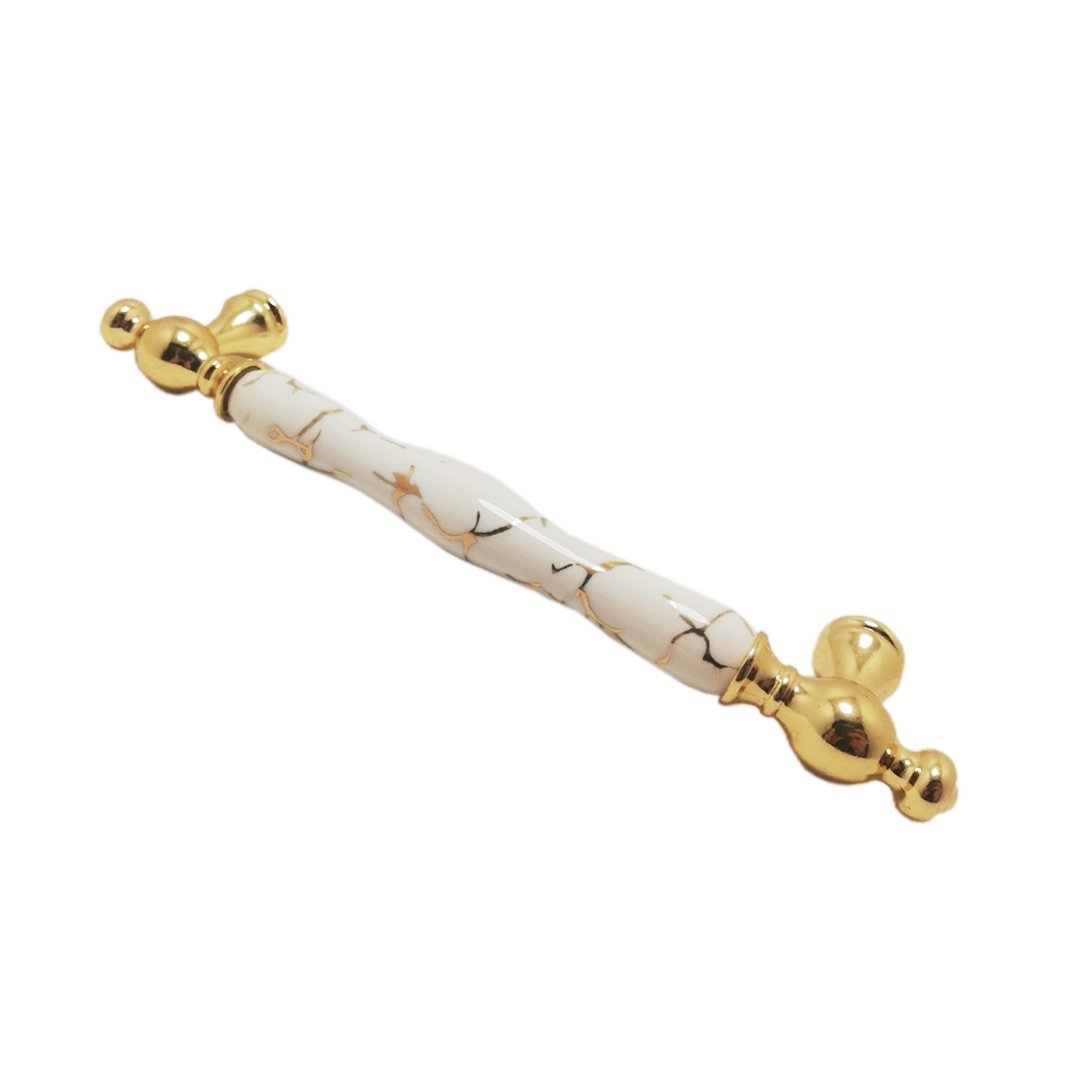 Tomurcuk 1845 Altın Porselen Mobilya Kulp 160 mm