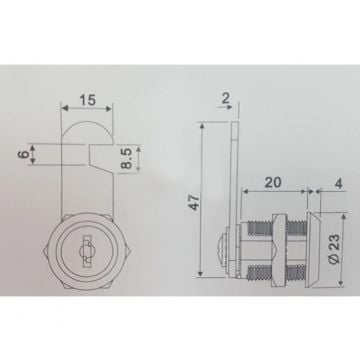 Mandallı Kapı Kilidi 103 25 mm