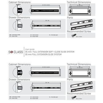 Samet So Class Teleskopik Mobilya Çekmece Rayı 35 - 300 mm