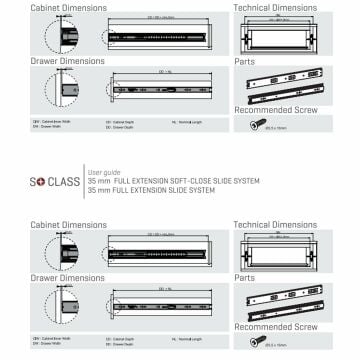 Samet So Class Teleskopik Mobilya Çekmece Rayı 43 - 400 mm