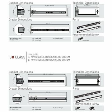 Samet So Class Teleskopik Mobilya Çekmece Rayı 43 - 400 mm