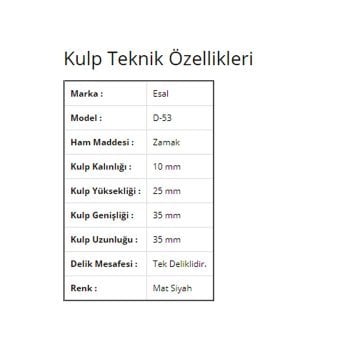 Esal Göreme Mat Siyah D-53 Düğme Kulp