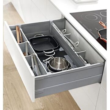 Blum Antaro Gri Çekmece Rayı Bordürsüz - 35 cm
