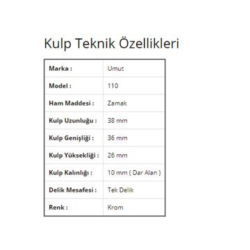 Umut 110 Krom Düğme Kulp