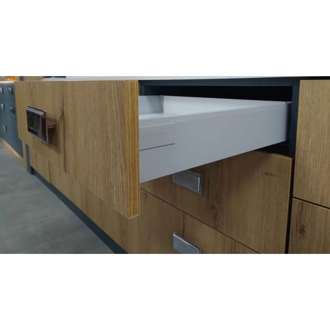 Blum Antaro Gri Çekmece Rayı Bordürsüz - 45 cm