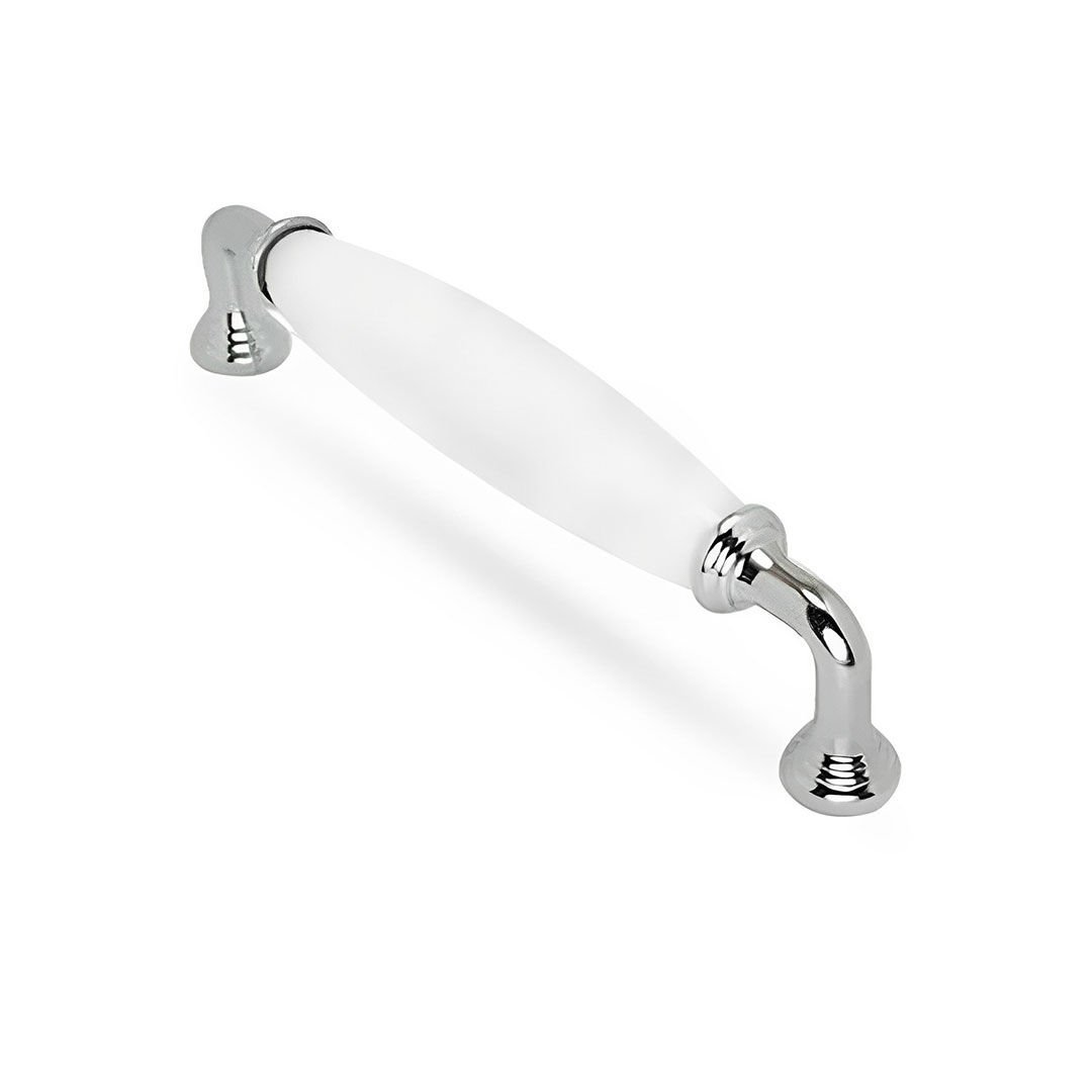 Esal Yıldız Krom Düz Beyaz Kulp 128 mm