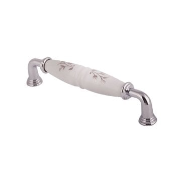 Vetro 4011-312-11 Krom Porselen Mobilya Kulp 96 mm