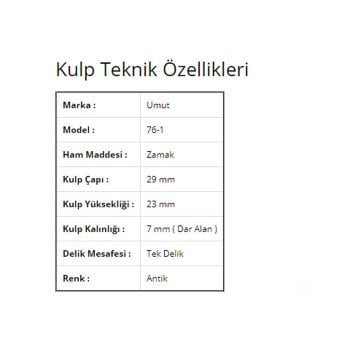 Umut 76-1 Antik Düğme Kulp