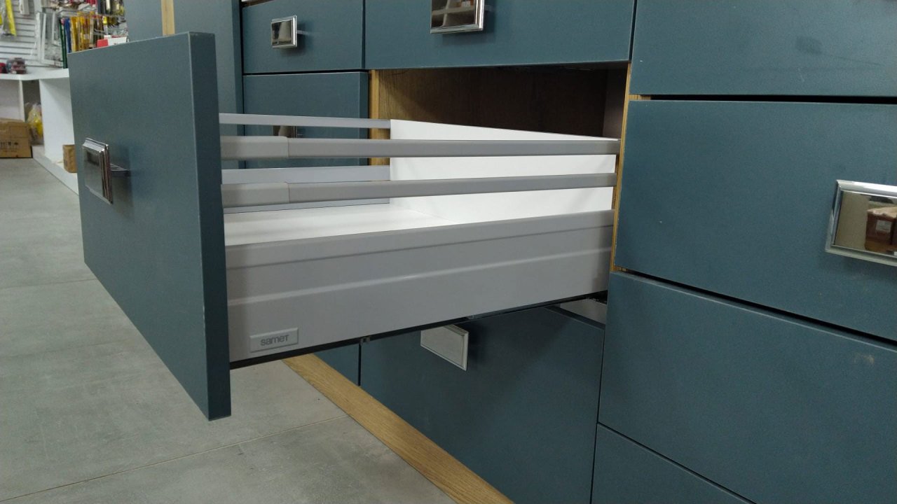 Samet Alphabox Yanaklı Gri Çekmece Rayı Çift Bordür - 45 cm