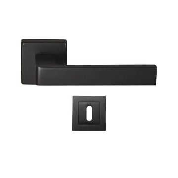 Hira Konak Mat Siyah Kare Rozetli Kapı Kolu